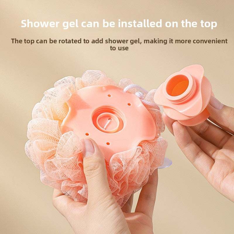Soft Handle Bath Ball with Automatic Liquid-Dispensing